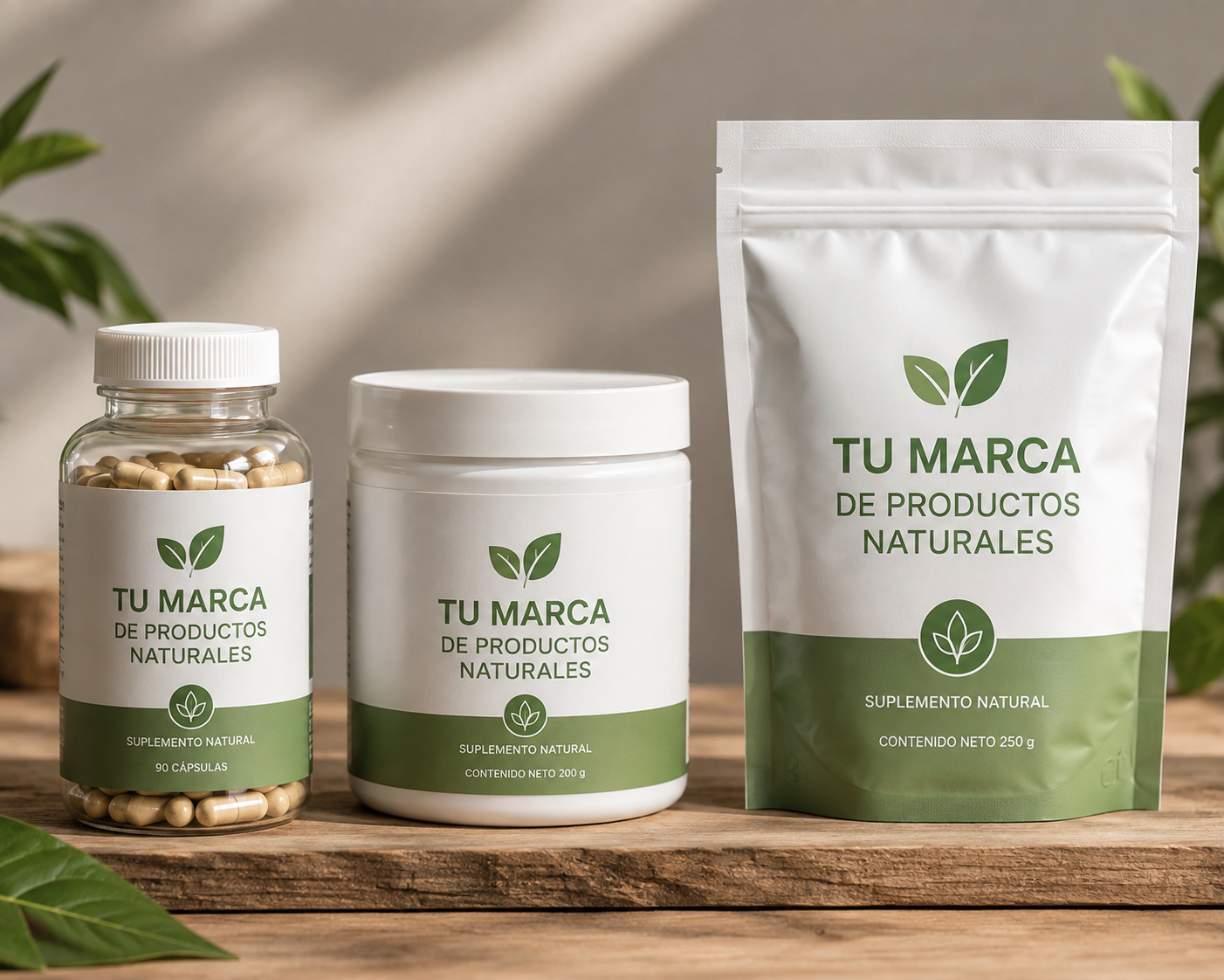Productos naturales terminados bajo una marca propia